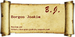 Borgos Joakim névjegykártya